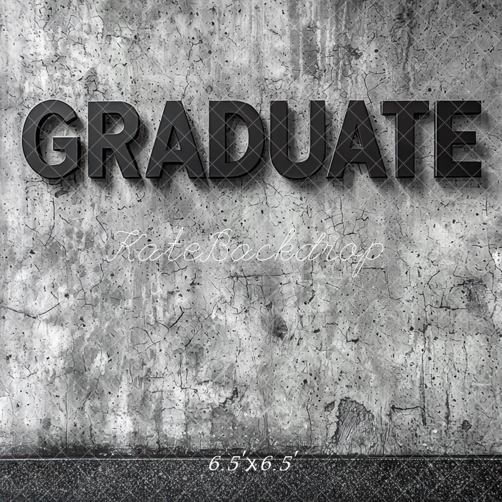 Kate Graduation Vintage Gray Cement Wall Backdrop Designed by Mini MakeBelieve