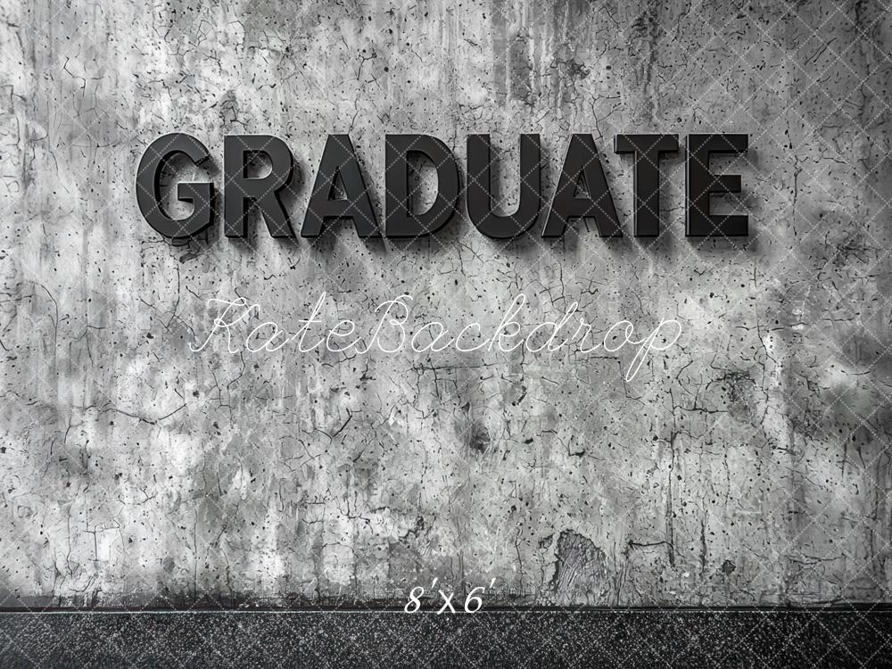 Kate Graduation Vintage Gray Cement Wall Backdrop Designed by Mini MakeBelieve