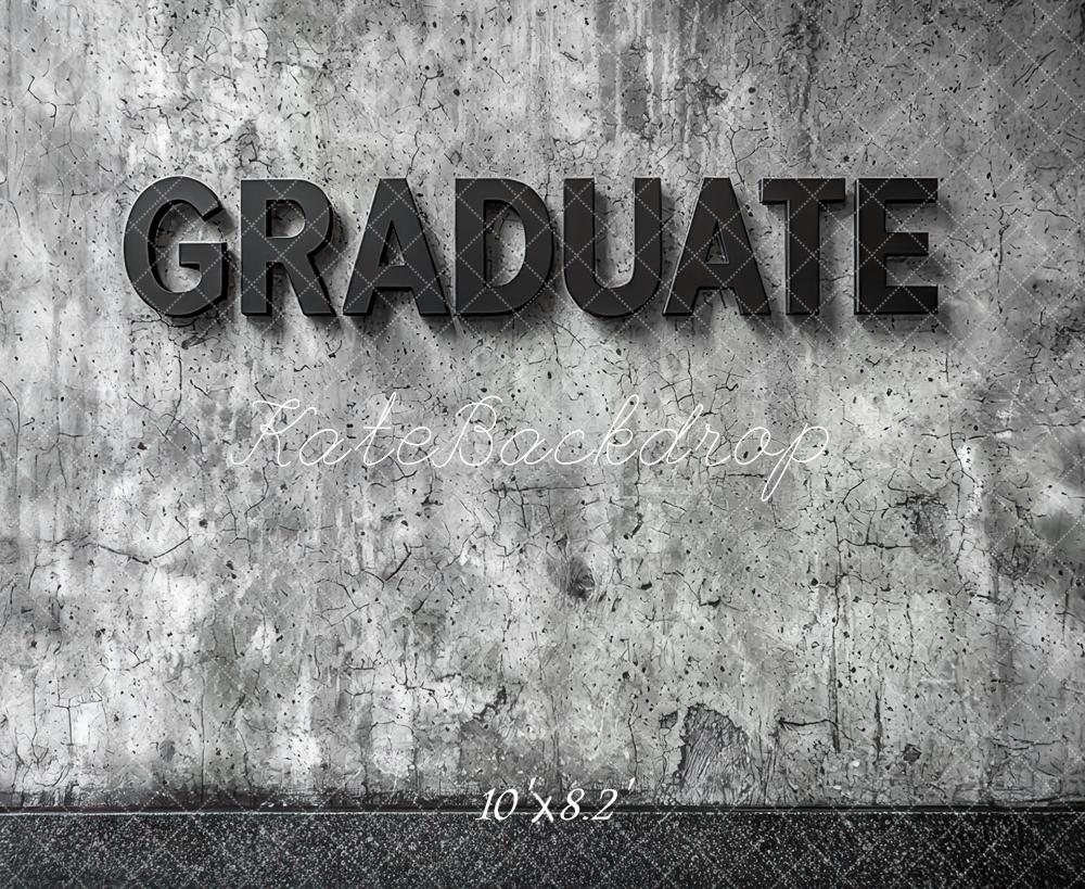 Kate Graduation Vintage Gray Cement Wall Backdrop Designed by Mini MakeBelieve