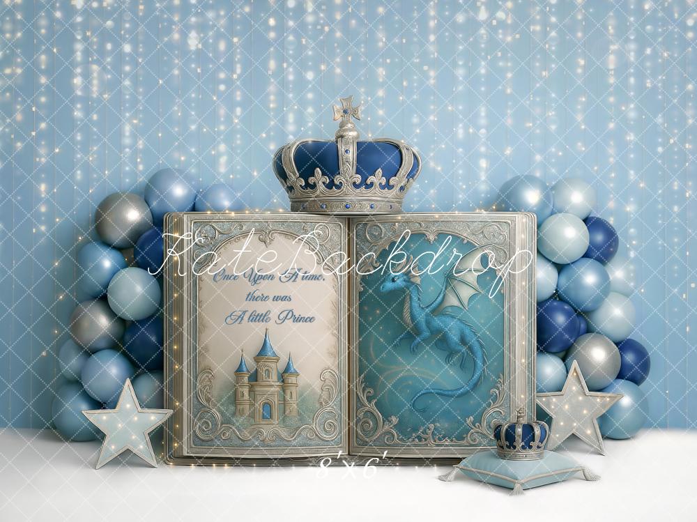 Kate Cake Smash Little Prince Crown Book Blue Backdrop Designed by Ashley Paul -UK