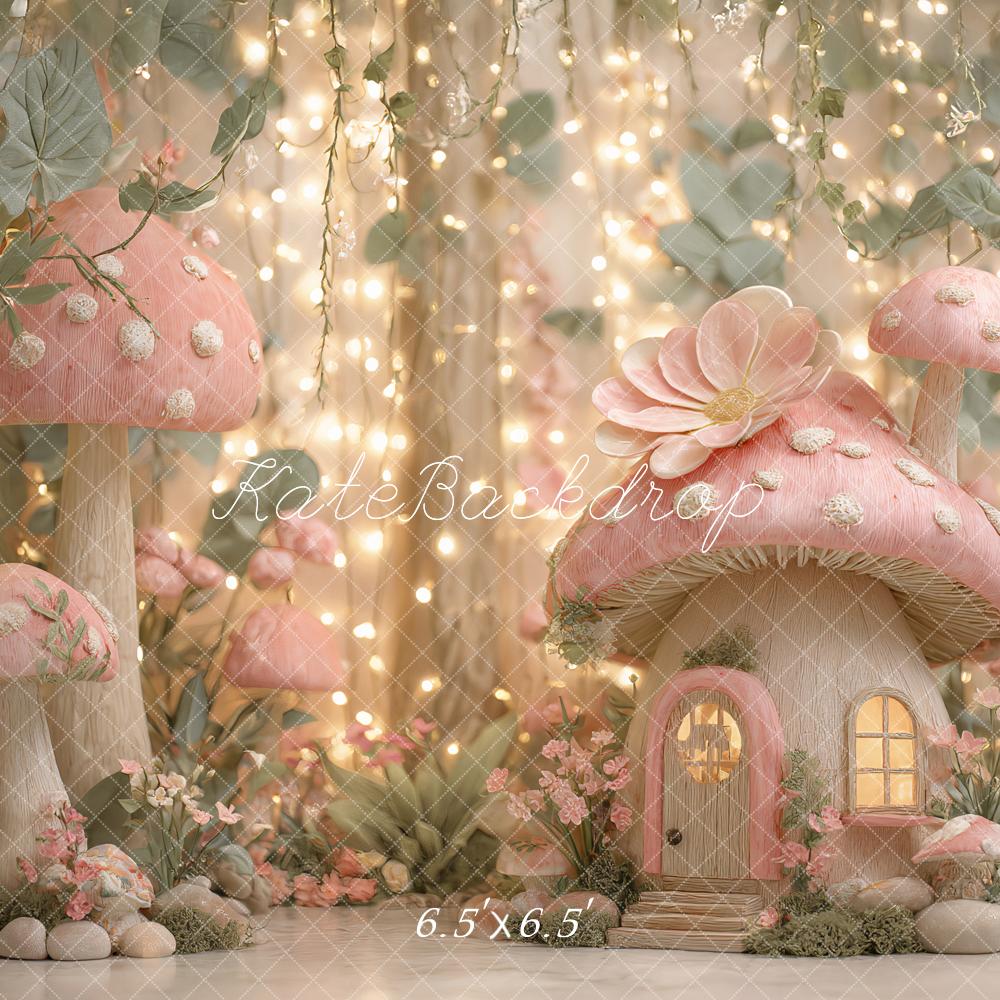 Lightning Deals Kate Fairy Fantasy Mushroom House Lights Backdrop Designed by Ashley Paul -UK