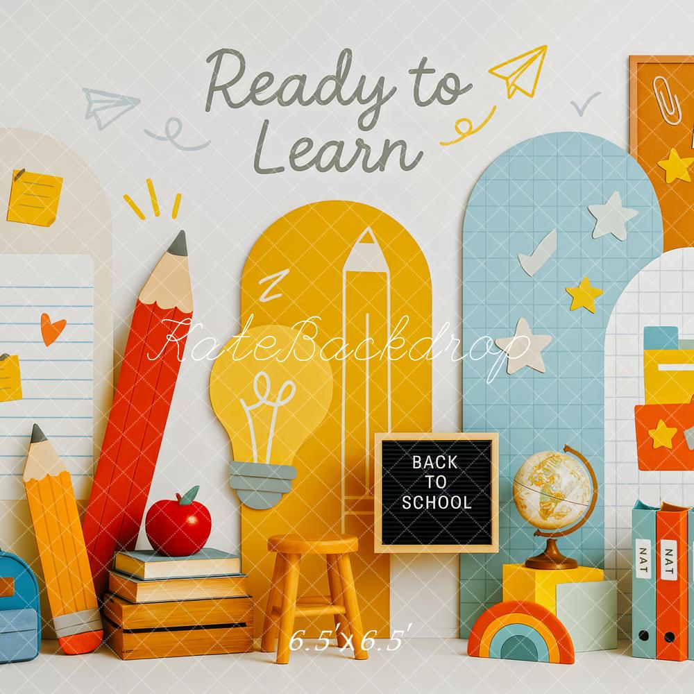 Kate Back To School Pencils Backpack Backdrop Designed by Patty Robert