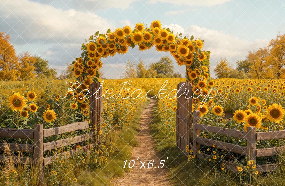 On Sale Kate Autumn Sunflower Arch Path Backdrop Designed by Emetselch -UK