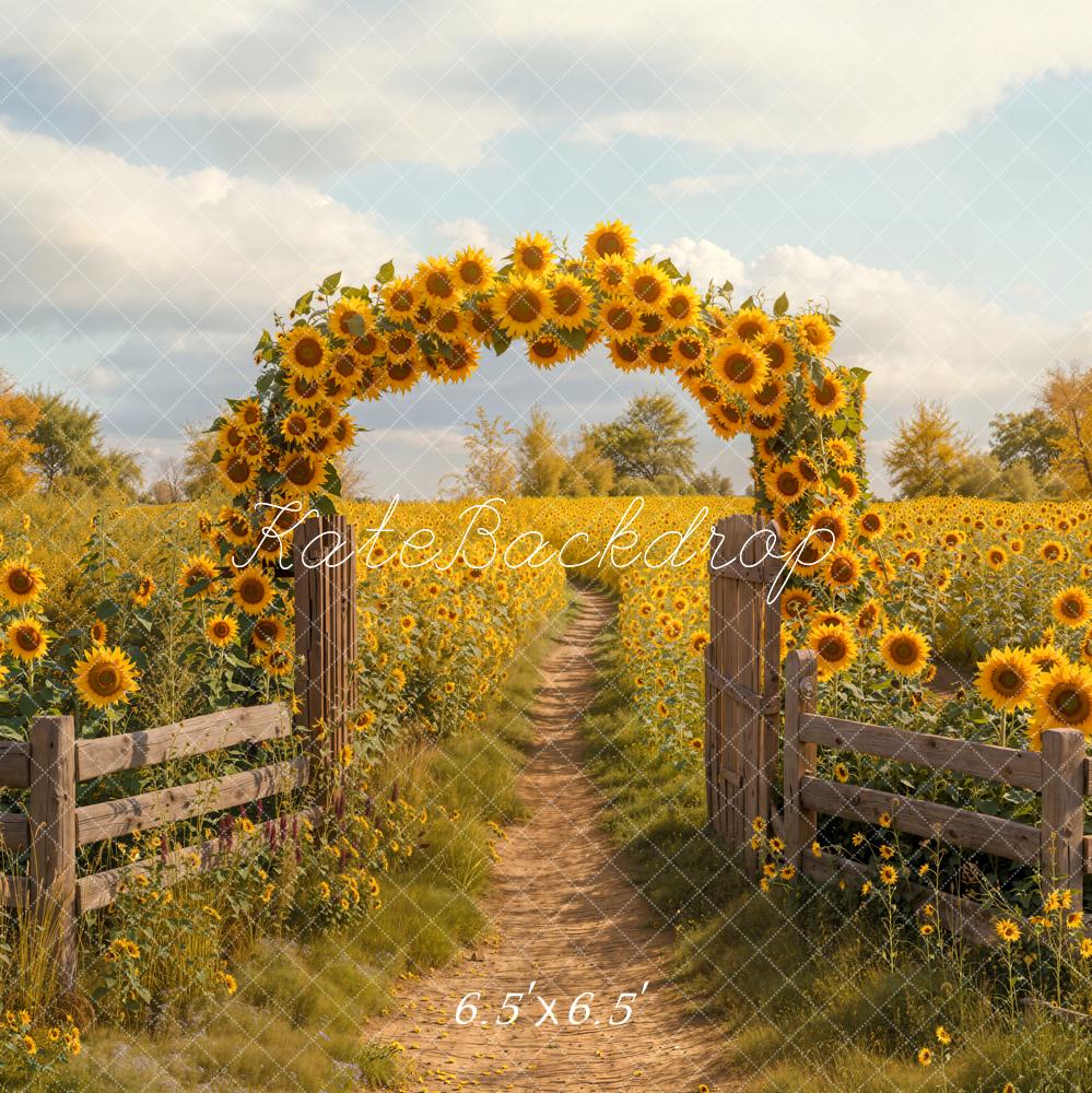 On Sale Kate Autumn Sunflower Arch Path Backdrop Designed by Emetselch -UK