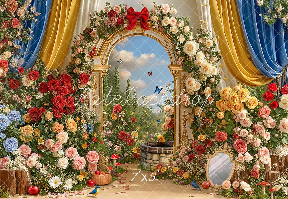 Kate Princess Flower Arch Garden Curtain Backdrop Designed by Chain Photography -UK