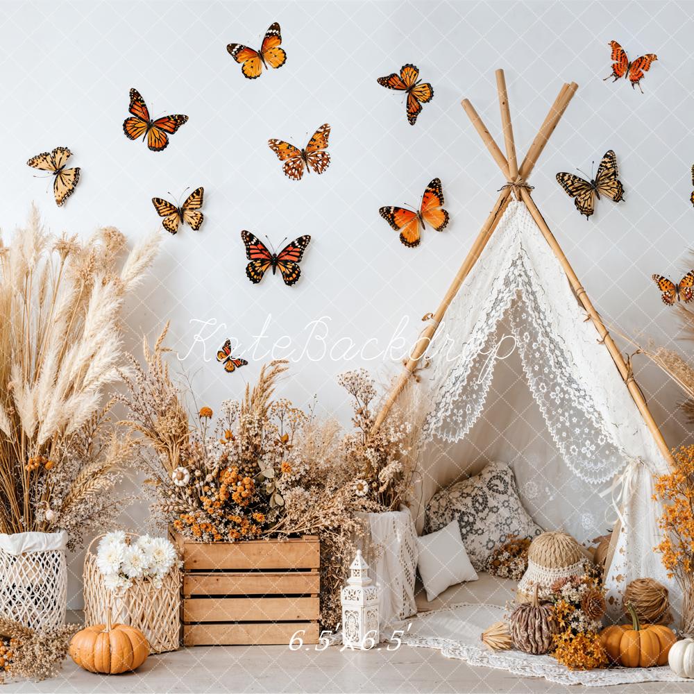 Kate Autumn Boho Butterfly Teepee Backdrop Designed by Emetselch -UK