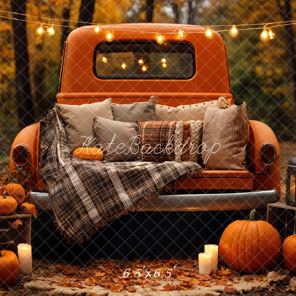 On Sale Kate Autumn Truck Pumpkin Lights Backdrop Designed by Emetselch -UK
