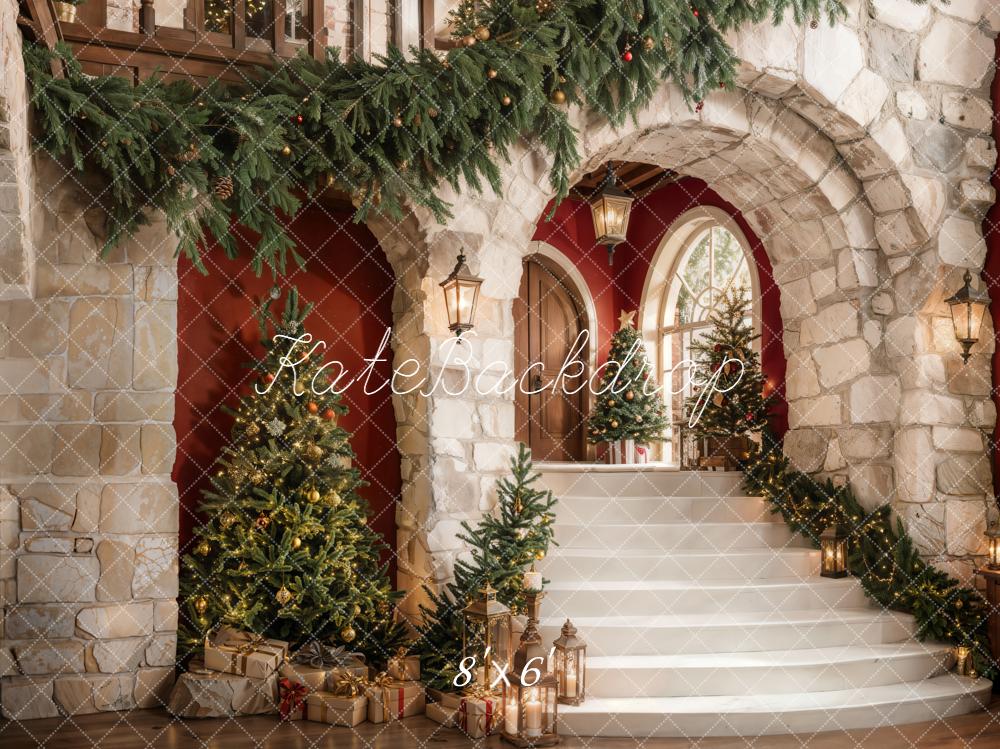 On Sale Kate Christmas Tree Cascading Stairs Brick Arch Backdrop Designed by Emetselch -UK