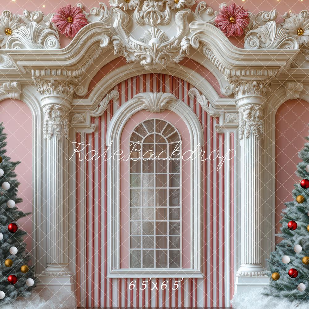 Kate Christmas Tree Retro Pink Wall Backdrop Designed by Mini MakeBelieve