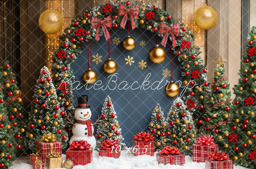 Kate Christmas Trees Snowman Gifts Arch Backdrop Designed by Mini MakeBelieve -UK