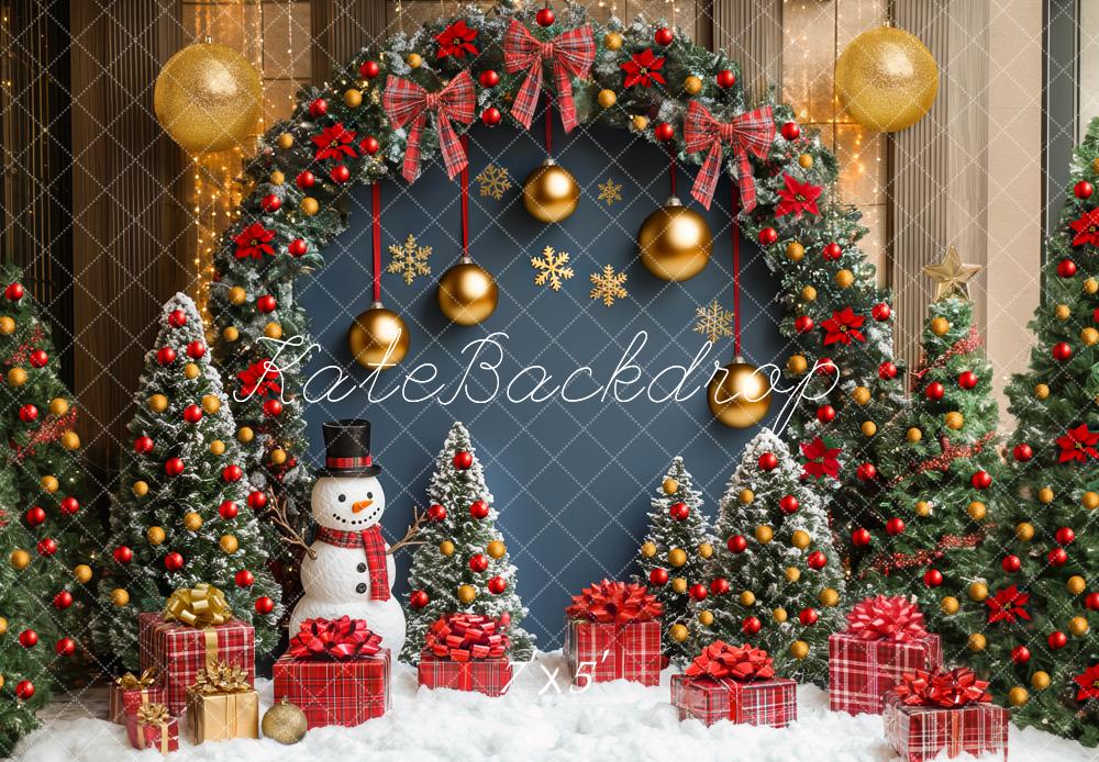 Kate Christmas Trees Snowman Gifts Arch Backdrop Designed by Mini MakeBelieve -UK