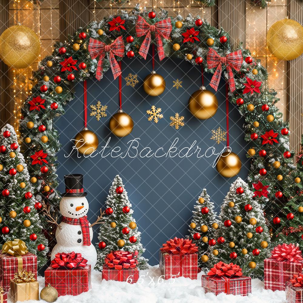 Kate Christmas Trees Snowman Gifts Arch Backdrop Designed by Mini MakeBelieve -UK