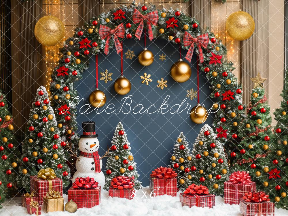 Kate Christmas Trees Snowman Gifts Arch Backdrop Designed by Mini MakeBelieve -UK