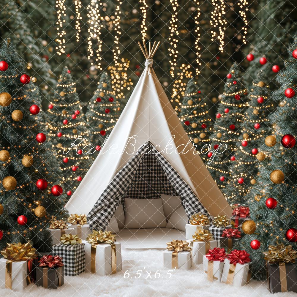 Kate Christmas White Teepee Forest Gift Backdrop Designed by Mini MakeBelieve -UK