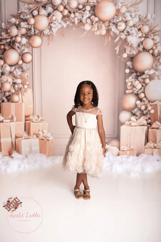 Kate Christmas Gold Arch Gifts Backdrop Designed by Patty Robert -UK