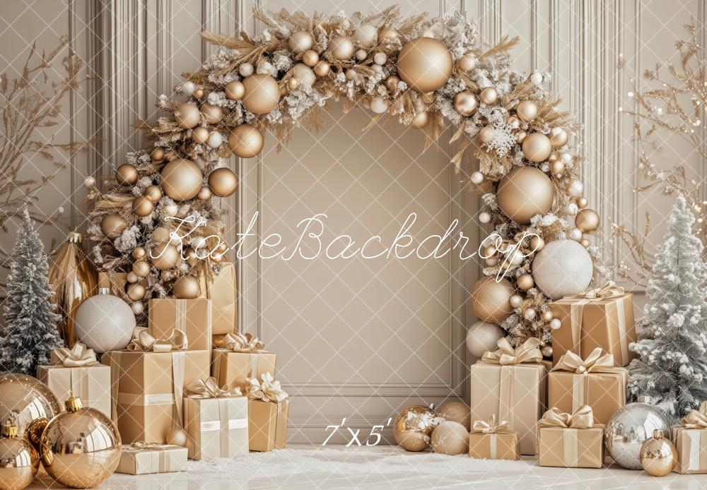 Kate Christmas Gold Arch Gifts Backdrop Designed by Patty Robert