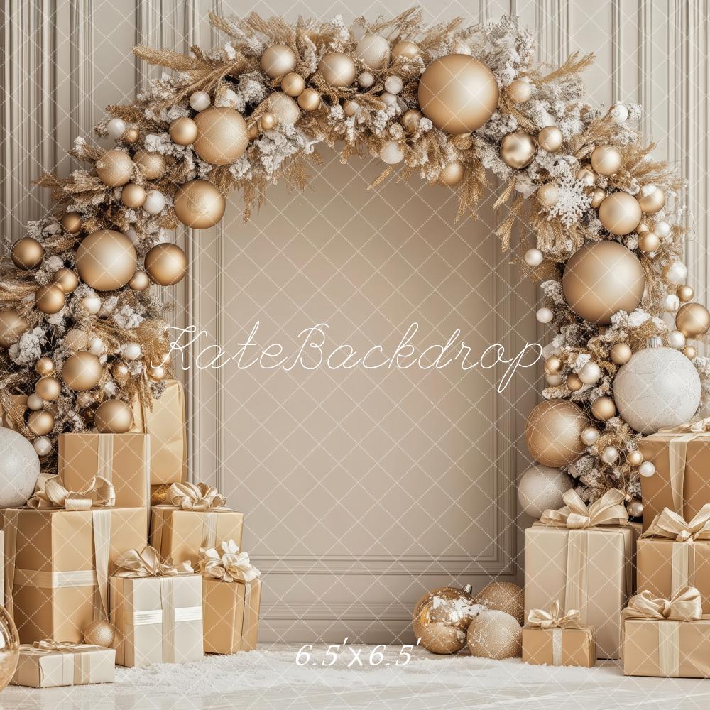 Kate Christmas Gold Arch Gifts Backdrop Designed by Patty Robert