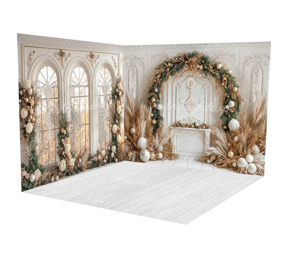 Kate Christmas Arch Boho Pampas Grass Retro Wall Room Set -UK