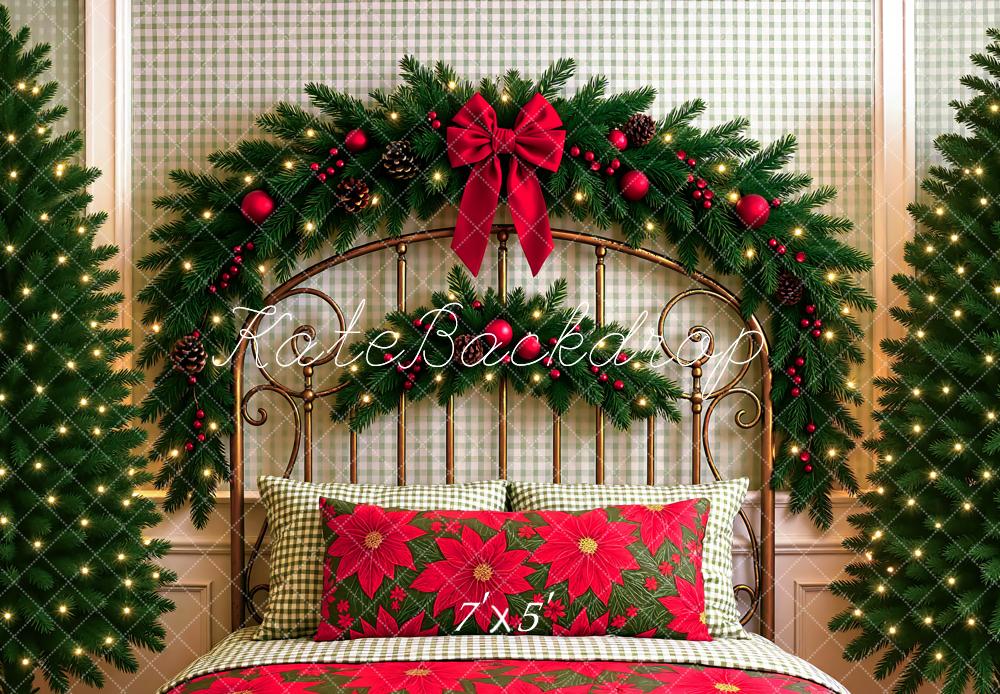 Kate Christmas Headboard Poinsettia Pillow Backdrop Designed by Mini MakeBelieve -UK