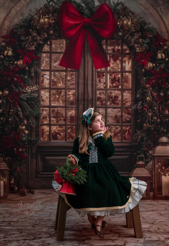 Kate Christmas Floral Arch Lantern Trees Backdrop Designed by Emetselch