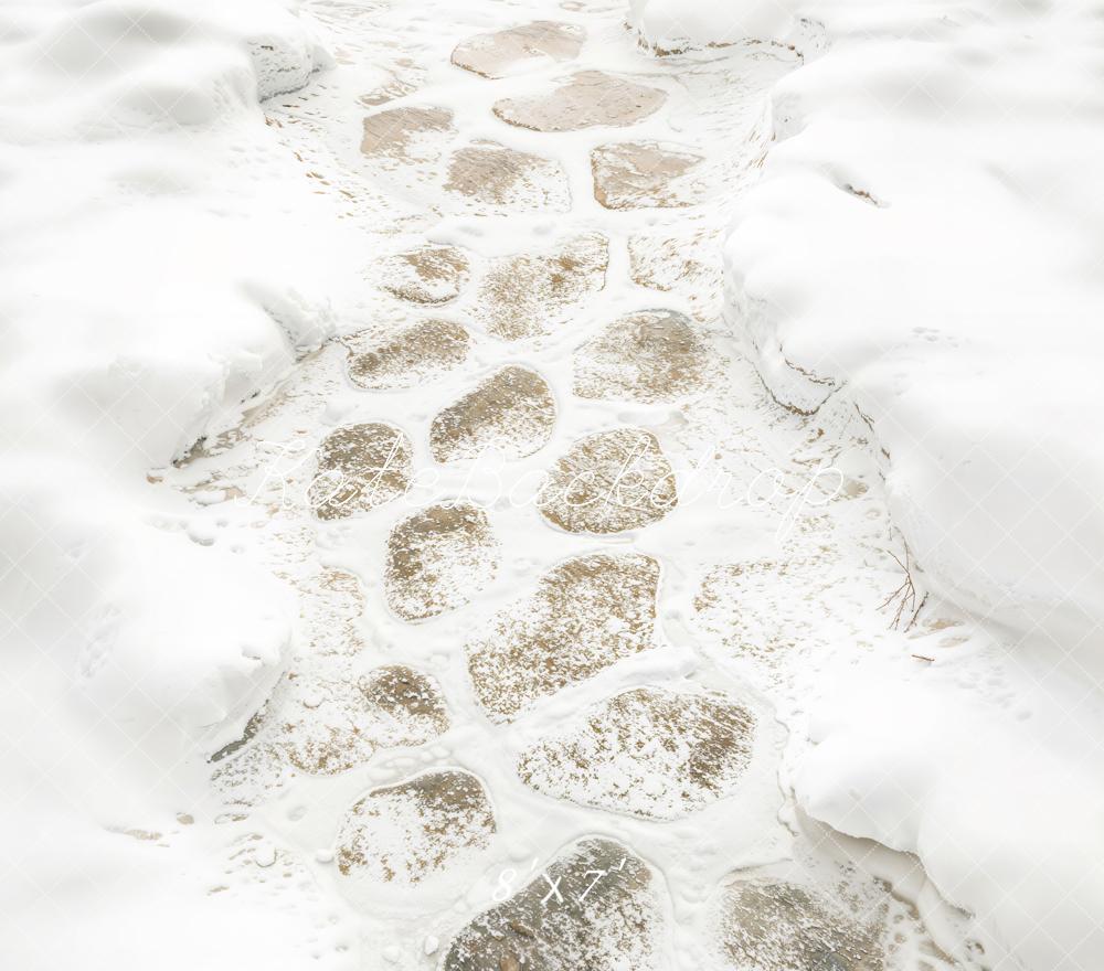 Kate Winter Snow Path Vinyl Floor Backdrop