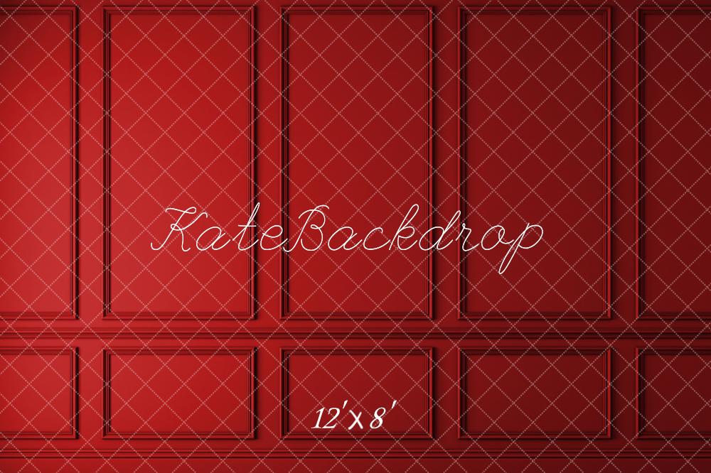Kate Red Vintage Wall Fleece Backdrop for Photography