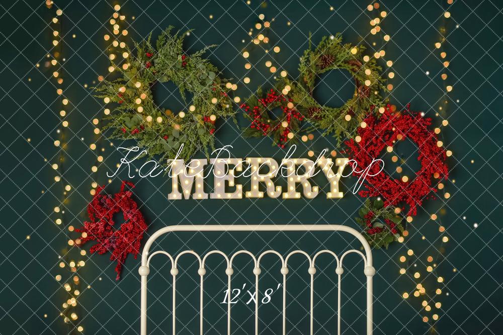Kate Merry Christmas Fleece Backdrop Sparkle Headboard Designed By Mandy Ringe Photography -UK