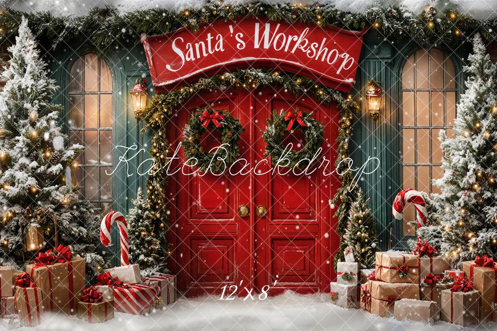 Kate Christmas Santa Workshop Fleece Backdrop Designed by Emetselch -UK
