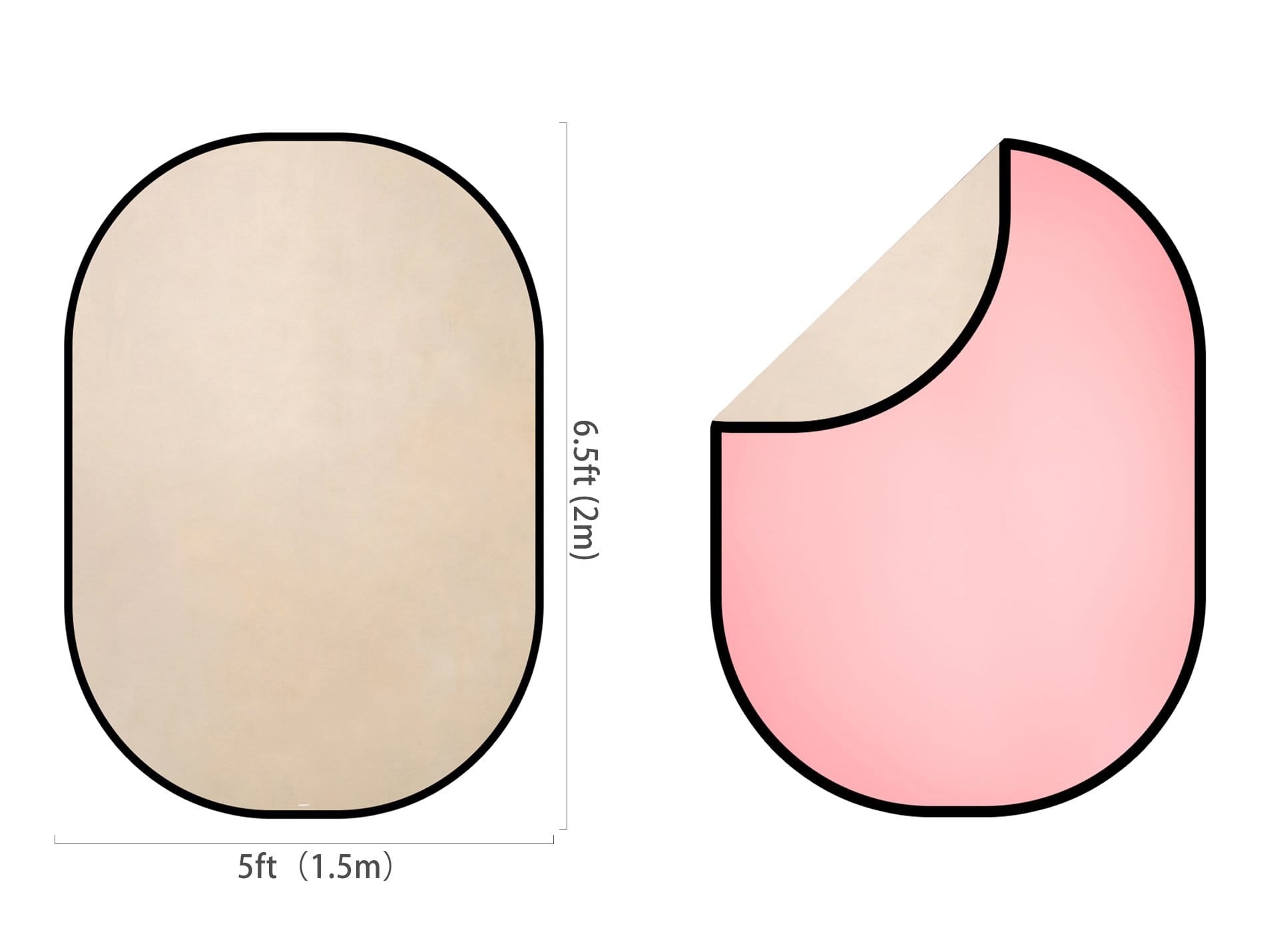 Kate Abstract Cream/Abstract Pink Collapsible Backdrop Photography 5X6.5ft(1.5x2m) -UK