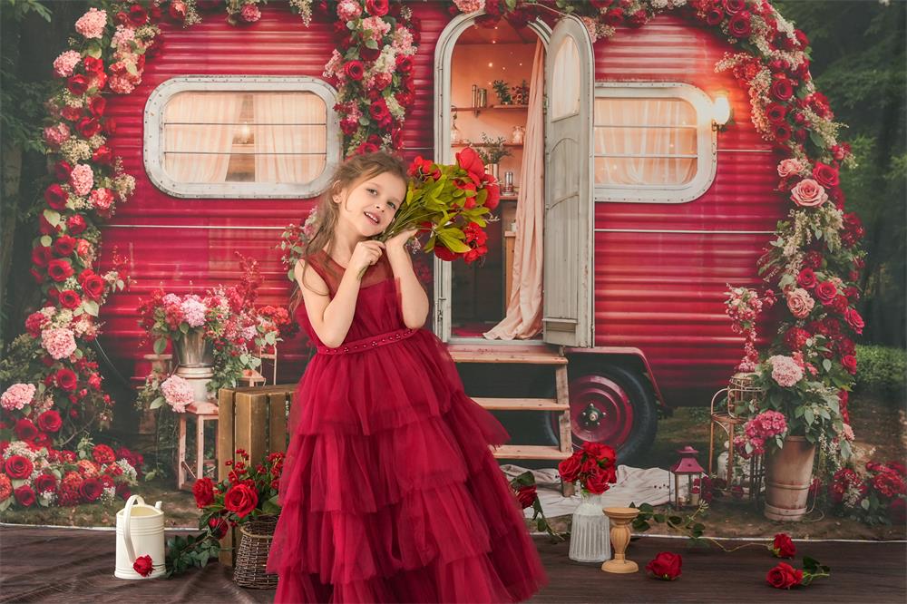 Kate Valentine's Day Flowers Bus Backdrop Designed by Emetselch