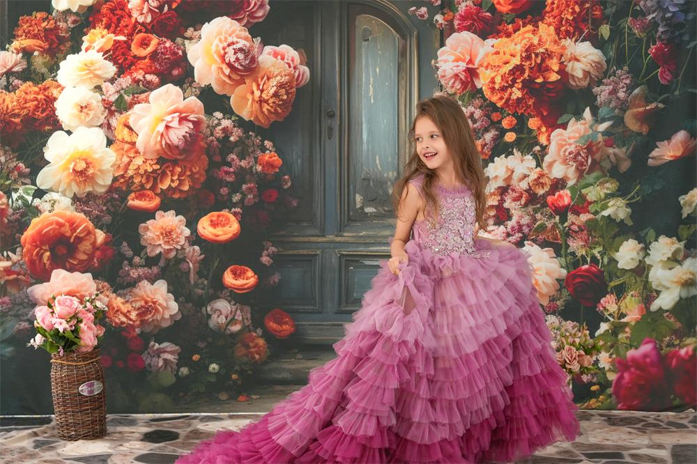 Kate Spring Fine Art Flower Arch Door Backdrop Designed by Chain Photography