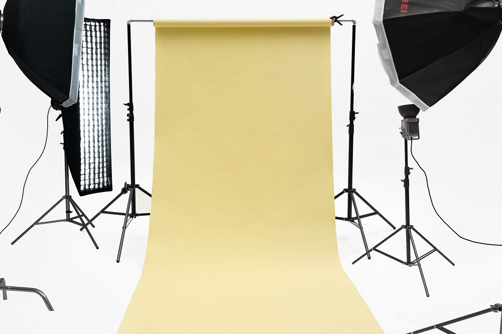 Kate Cream Yellow Seamless Paper Backdrop for Photography