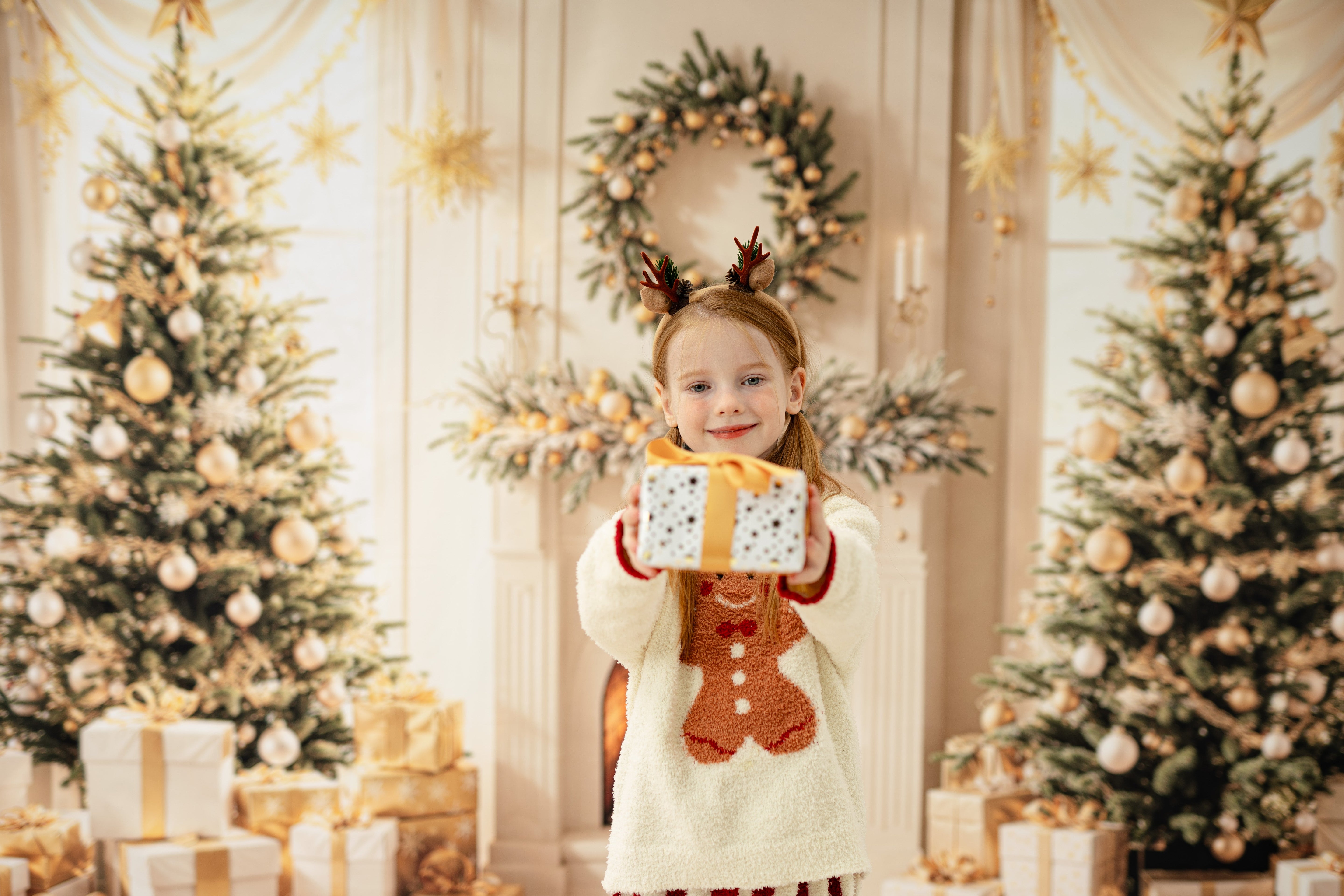 Kate Winter Christmas Tree Gifts Fireplace Photo Kit