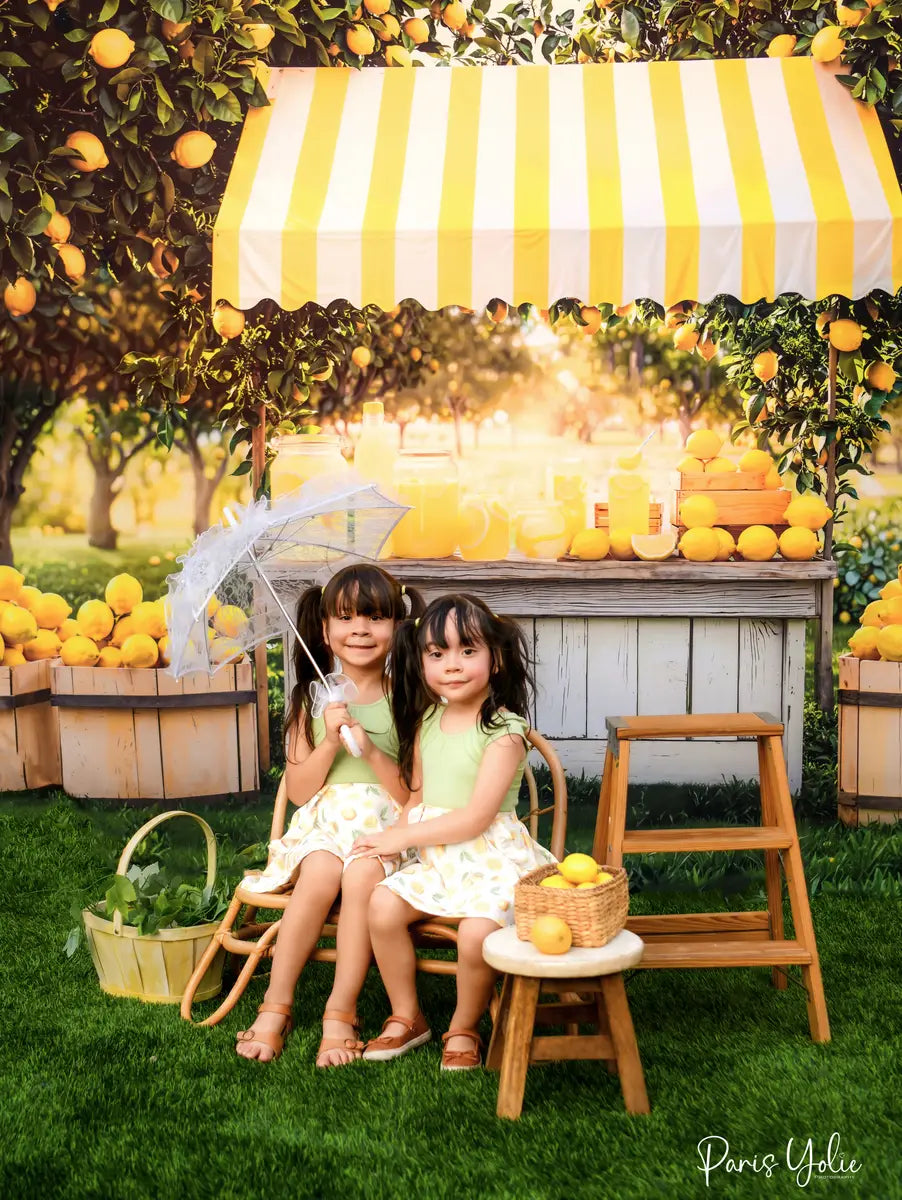 Kate Summer Lemon Stand Orchard Backdrop Designed by Emetselch