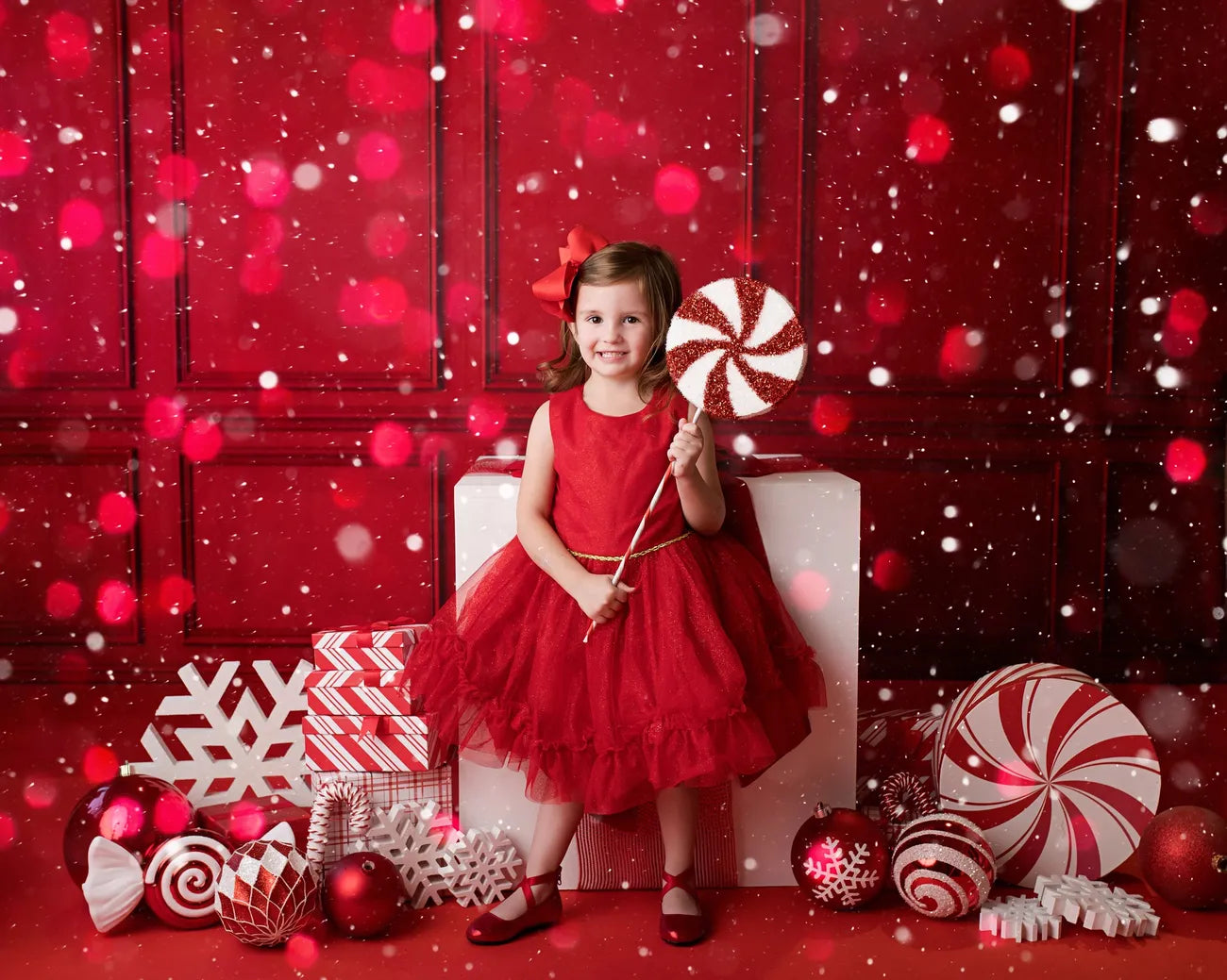 Kate Red Vintage Wall Fleece Backdrop for Photography