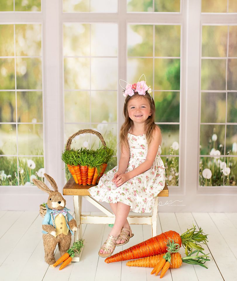 Kate Window Fleece Backdrop Spring Summer Garden Designed by Emetselch