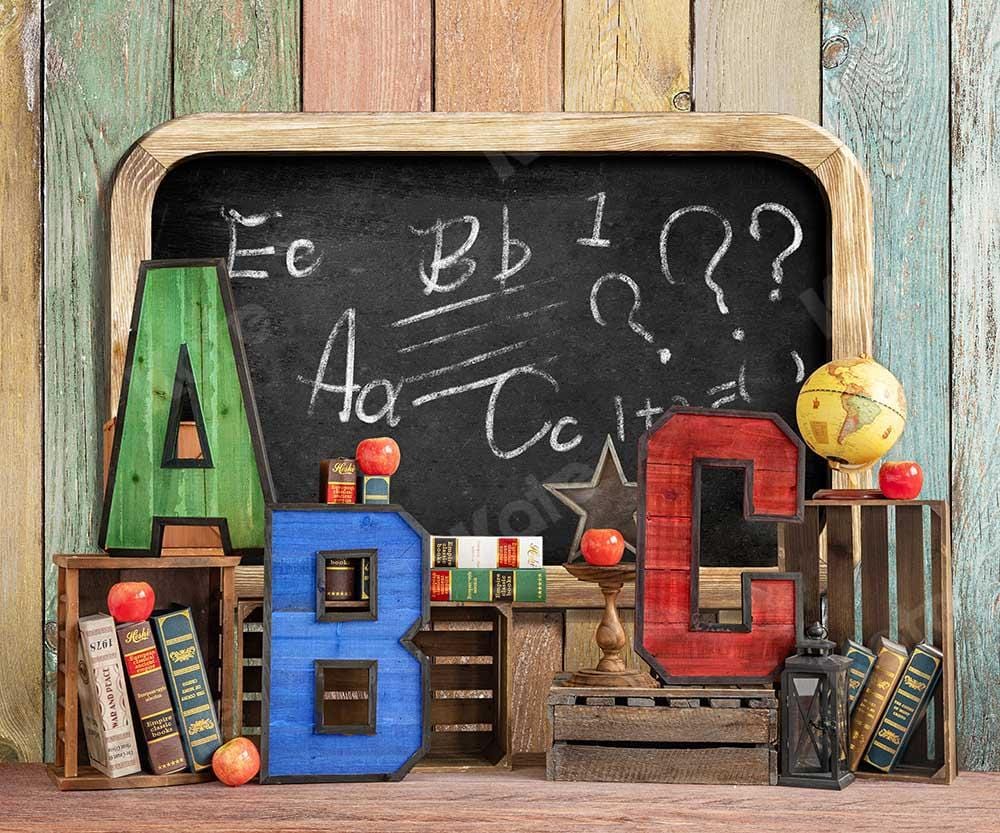 Kate Back to School Summer Blackboard Colorful ABC Fleece Backdrop