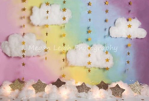Lightning Deals Kate Fantasy Clouds Stars Backdrop Designed by Megan Leigh Photography