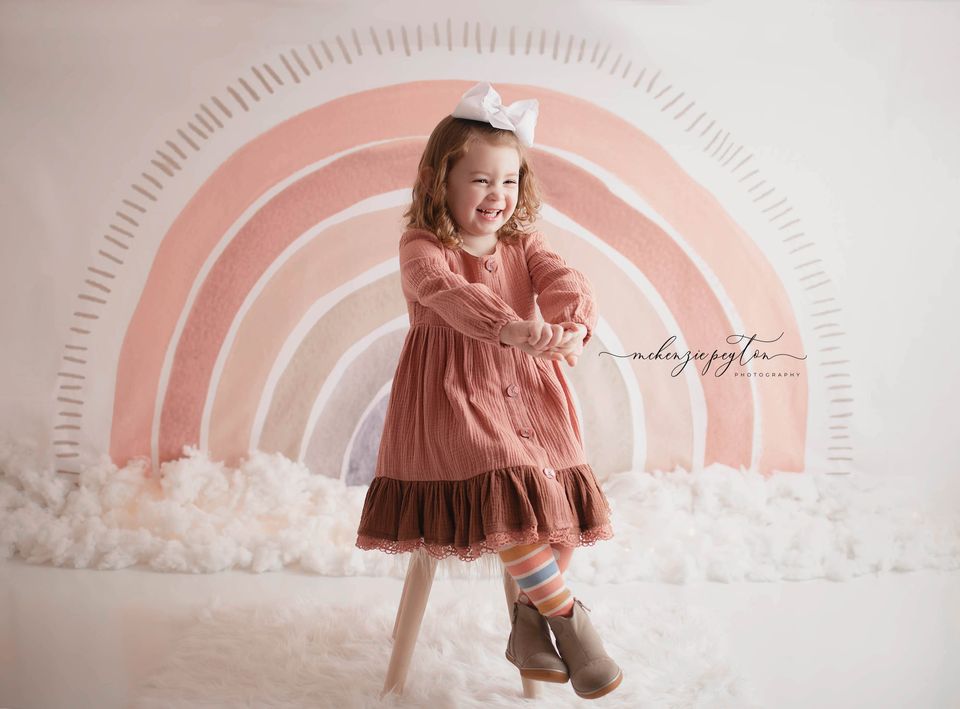 Kate Boho Rainbow Fleece Backdrop Designed by Mandy Ringe Photography