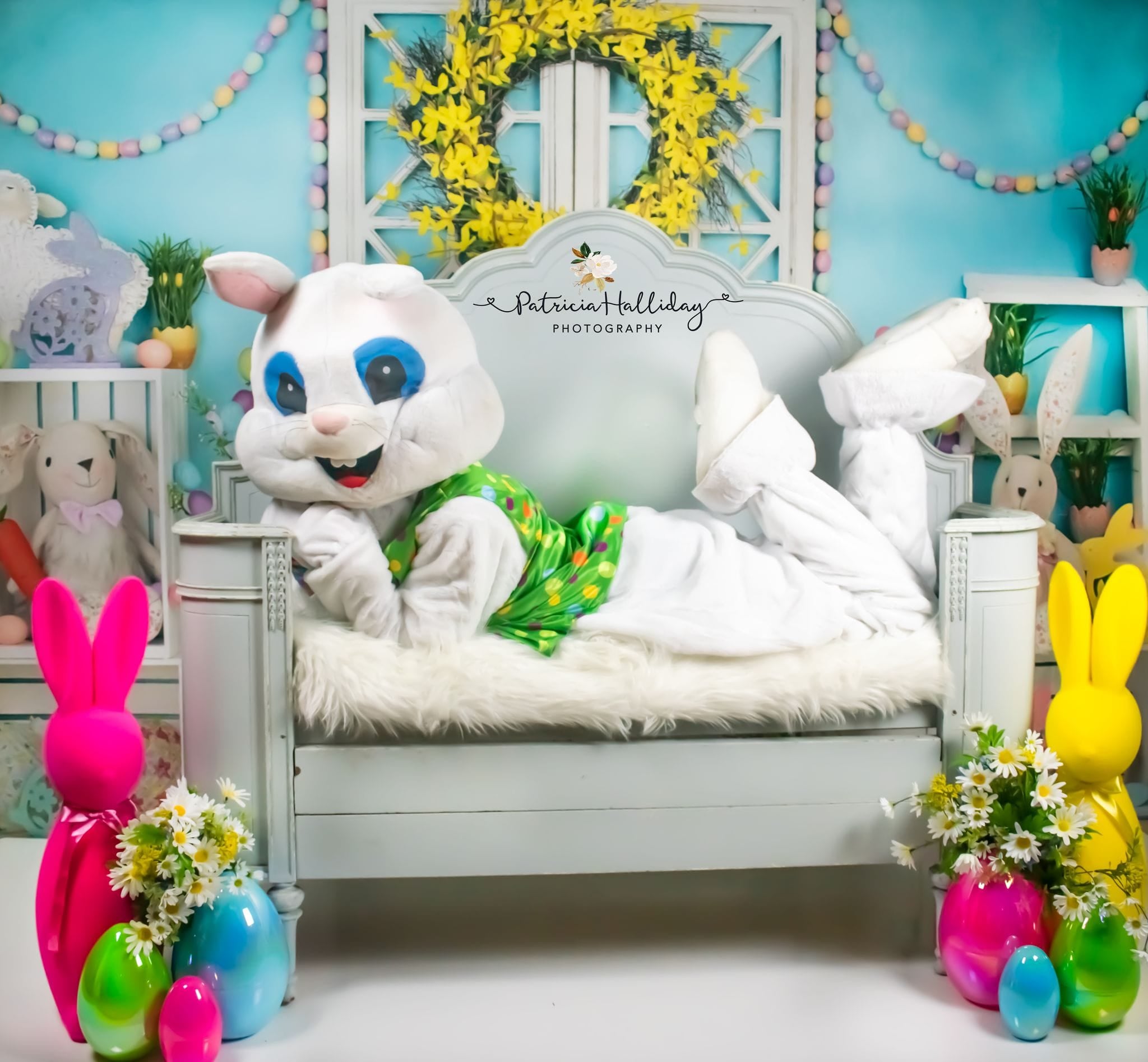 Kate Barn Door Easter Colorful Egg Cake Smash Backdrop for Photography -UK
