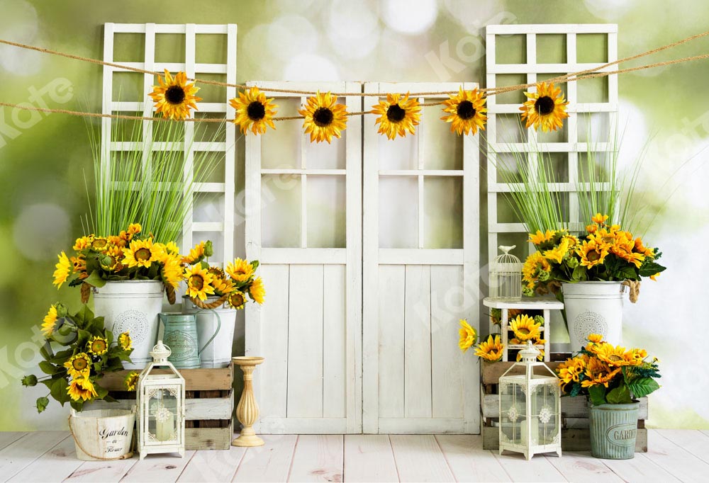 Lightning Deals Kate Sunflowers Window Summer Backdrop Designed by Emetselch