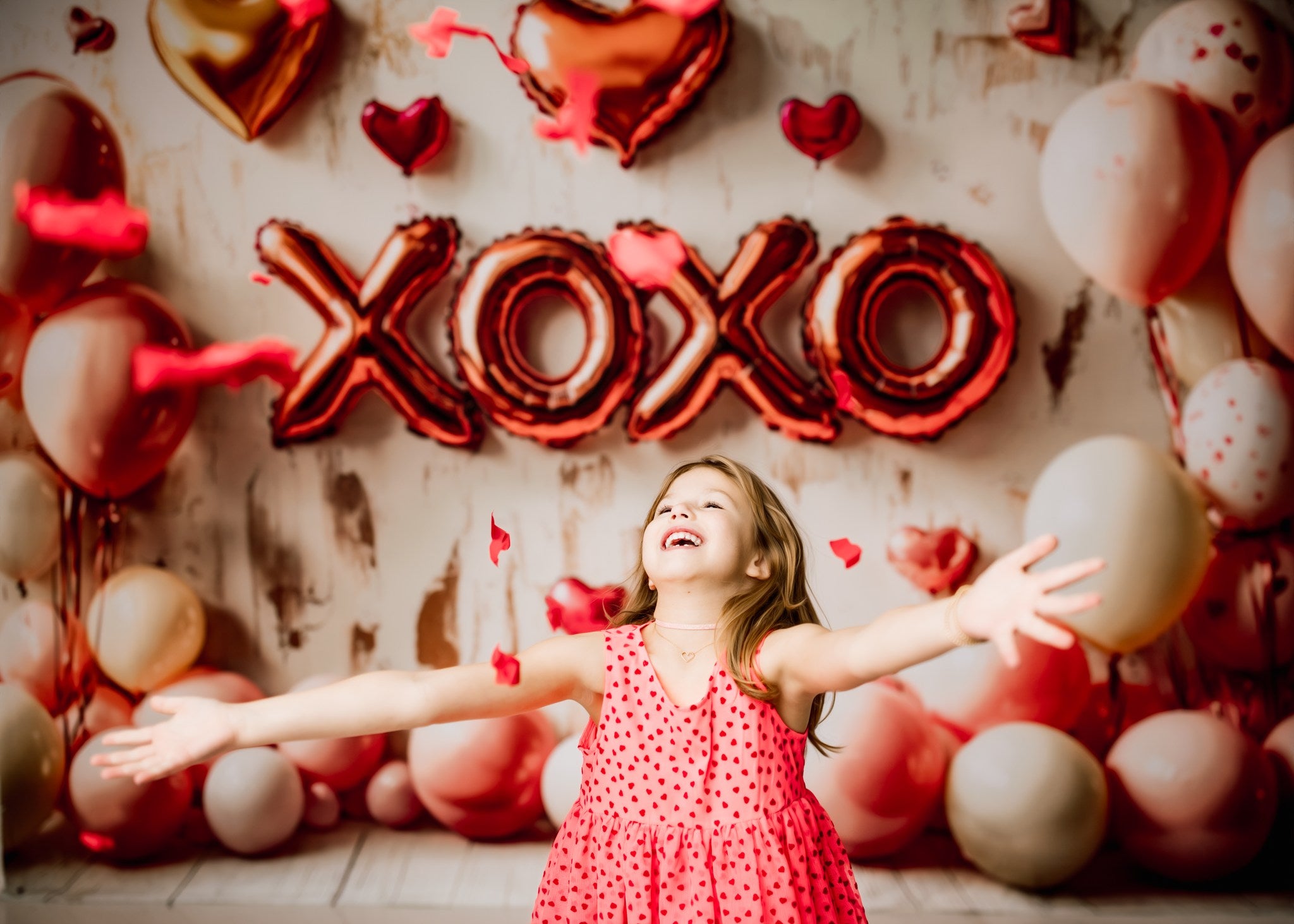 Kate Valentine's Balloons XOXO Heart Backdrop Designed by Emetselch