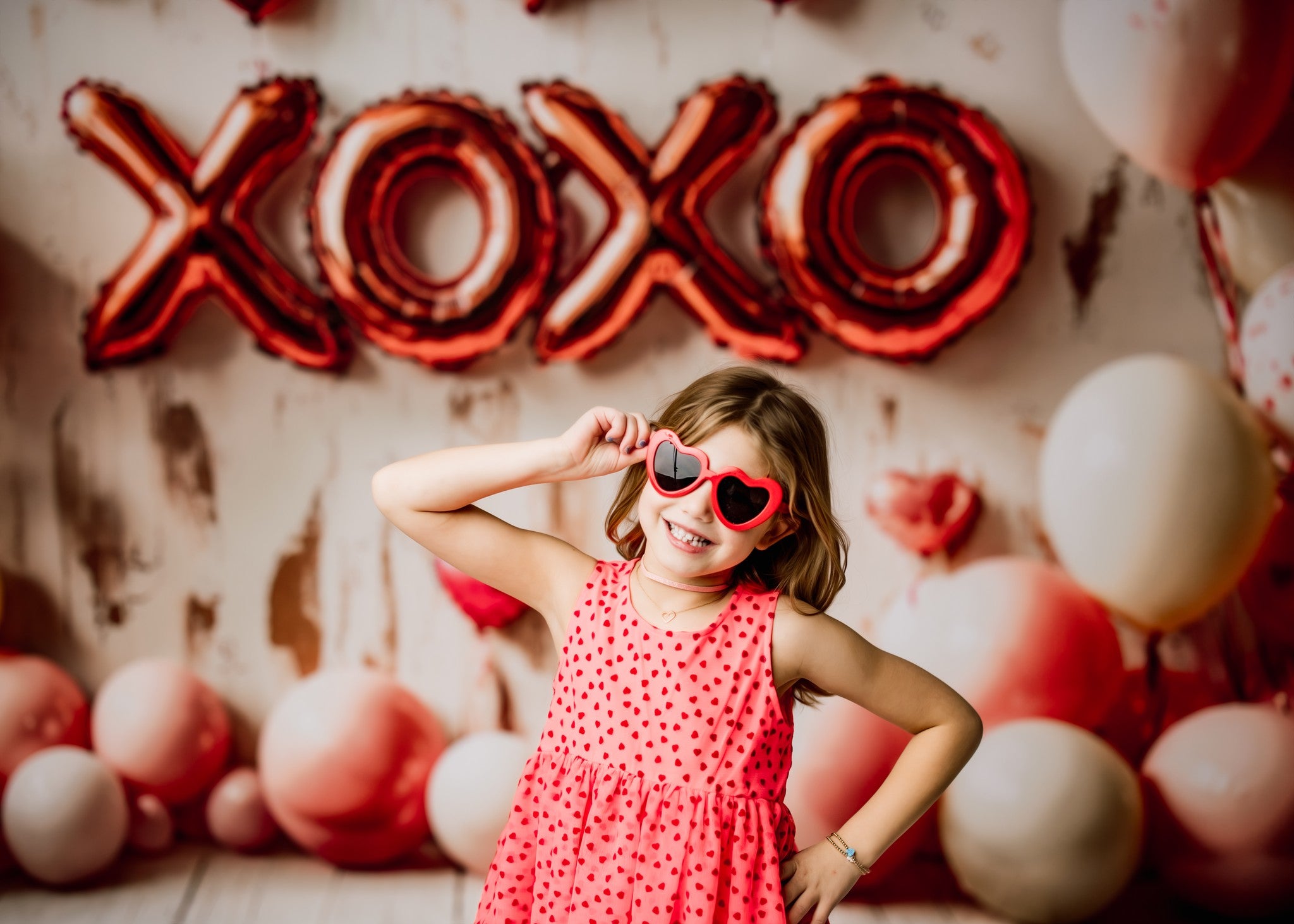 Kate Valentine's Balloons XOXO Heart Backdrop Designed by Emetselch