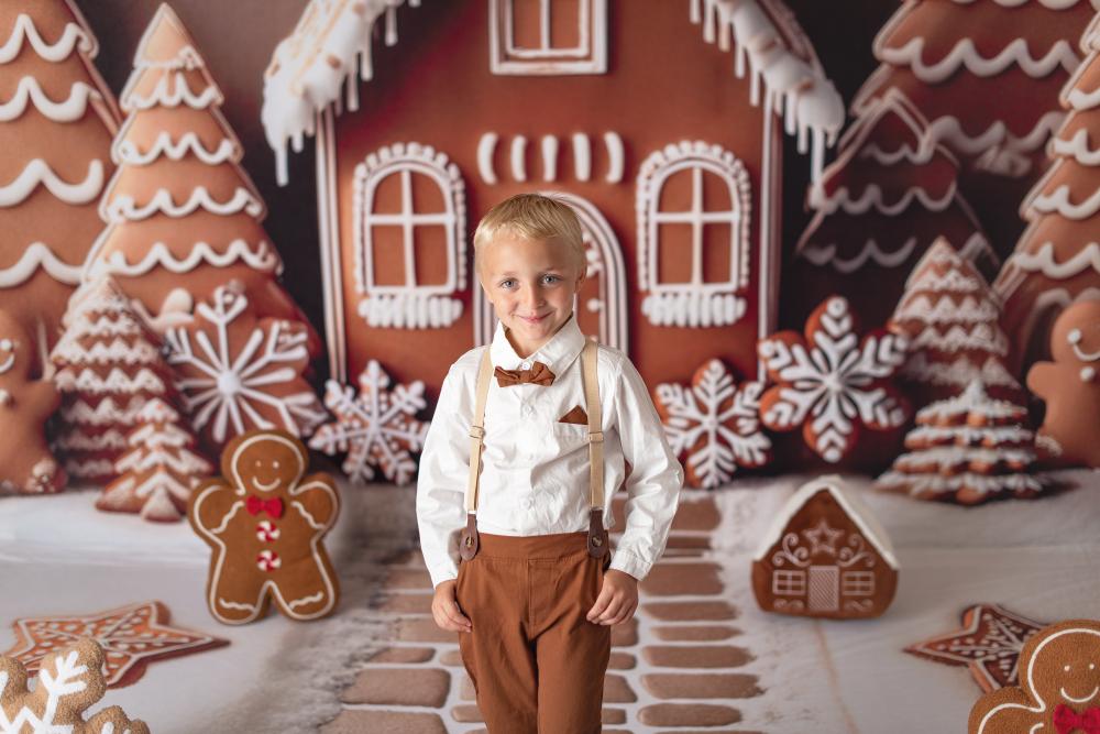 Kate Christmas Gingerbread Trees Backdrop Designed by Mandy Ringe Photography -UK