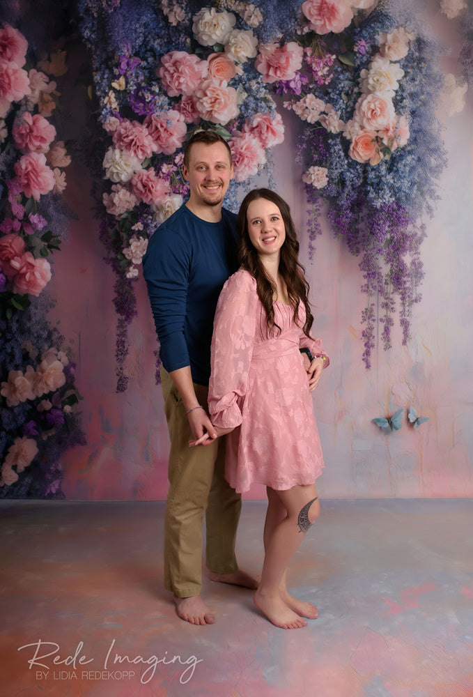 Kate Sweep Spring Romantic Wisteria Floral Backdrop Designed by Patty Robert -UK