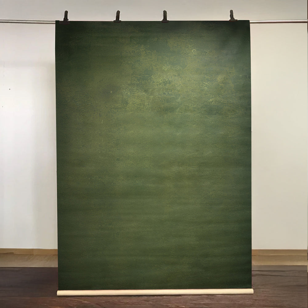 Kate Deep Green Texture Hand Painted Canvas Backdrop