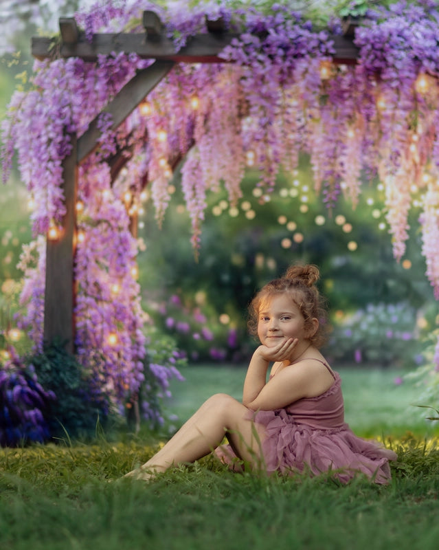 Kate Wisteria Floral Arch Garden Lights Backdrop Designed by Kate Image -UK