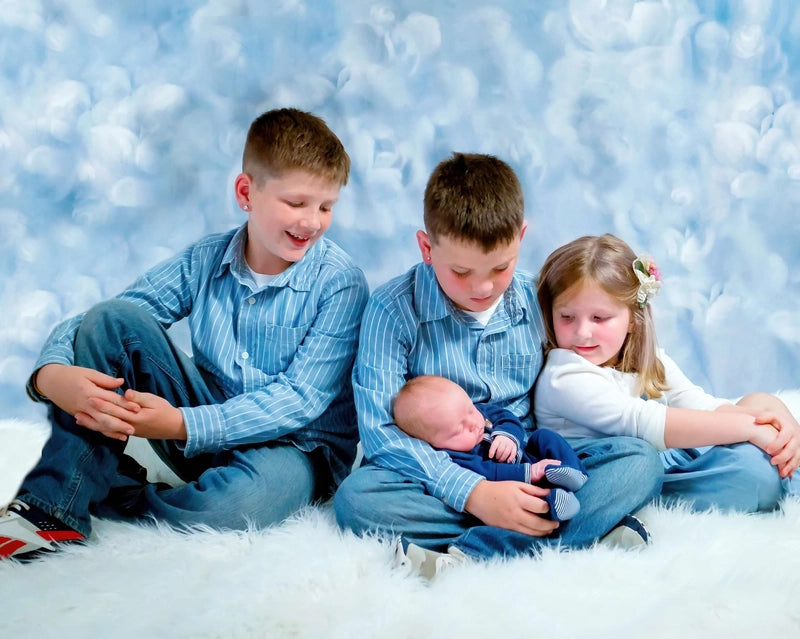 Kate Fine Art Gray Blue Flower Texture Backdrop Designed by GQ -UK