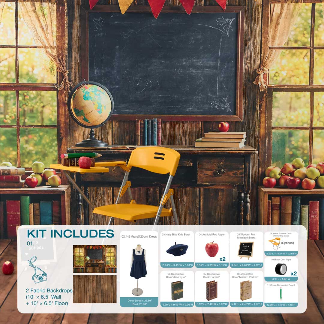 Kate Back to School Chalkboard Globe Photo Kit