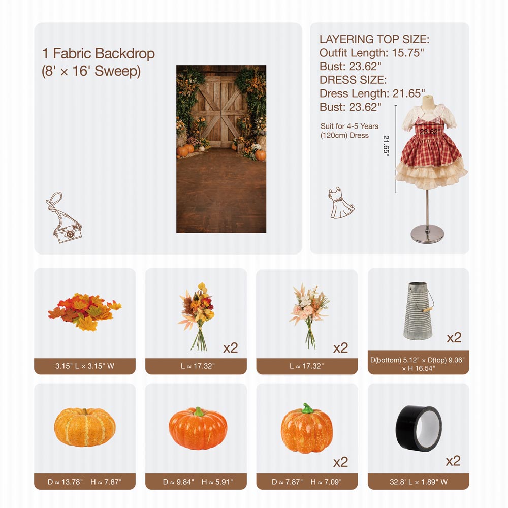 Kate Autumn Barn Door Pumpkin Photo Kit -UK